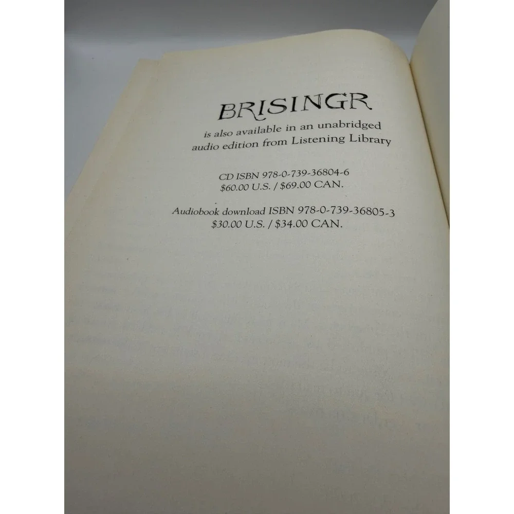 Brisingr Christopher Paolini Inheritance‎ Cycle Book 3 First Edition Hardcover